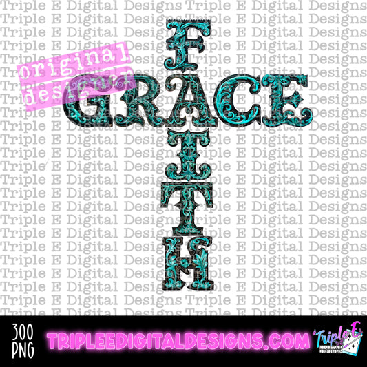 Faith Grace Cross PNG Design