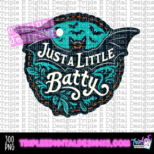 Just A Little Batty Patch PNG Design