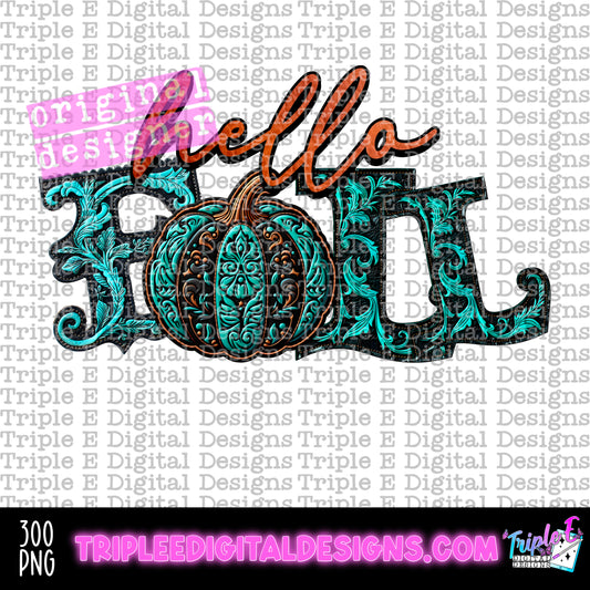 Hello Fall PNG Design