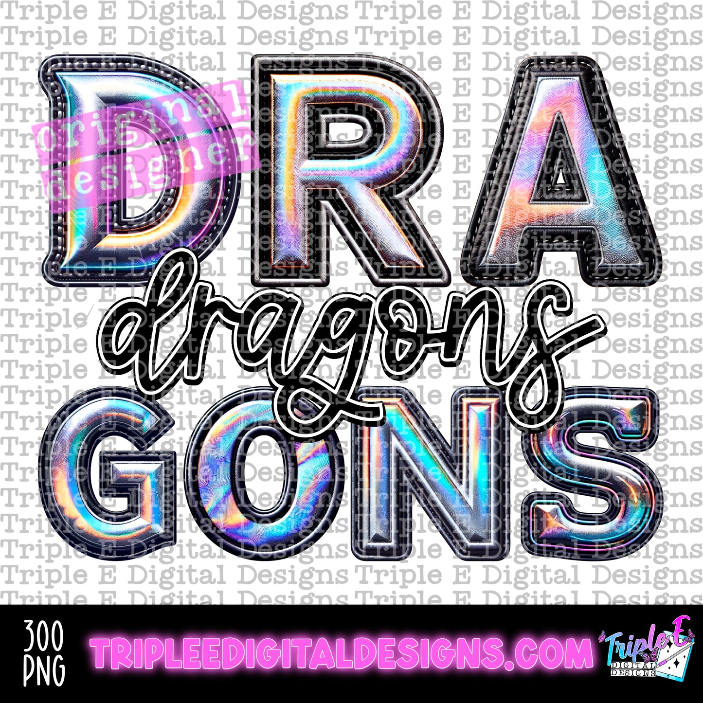 Dragons Holo PNG Design