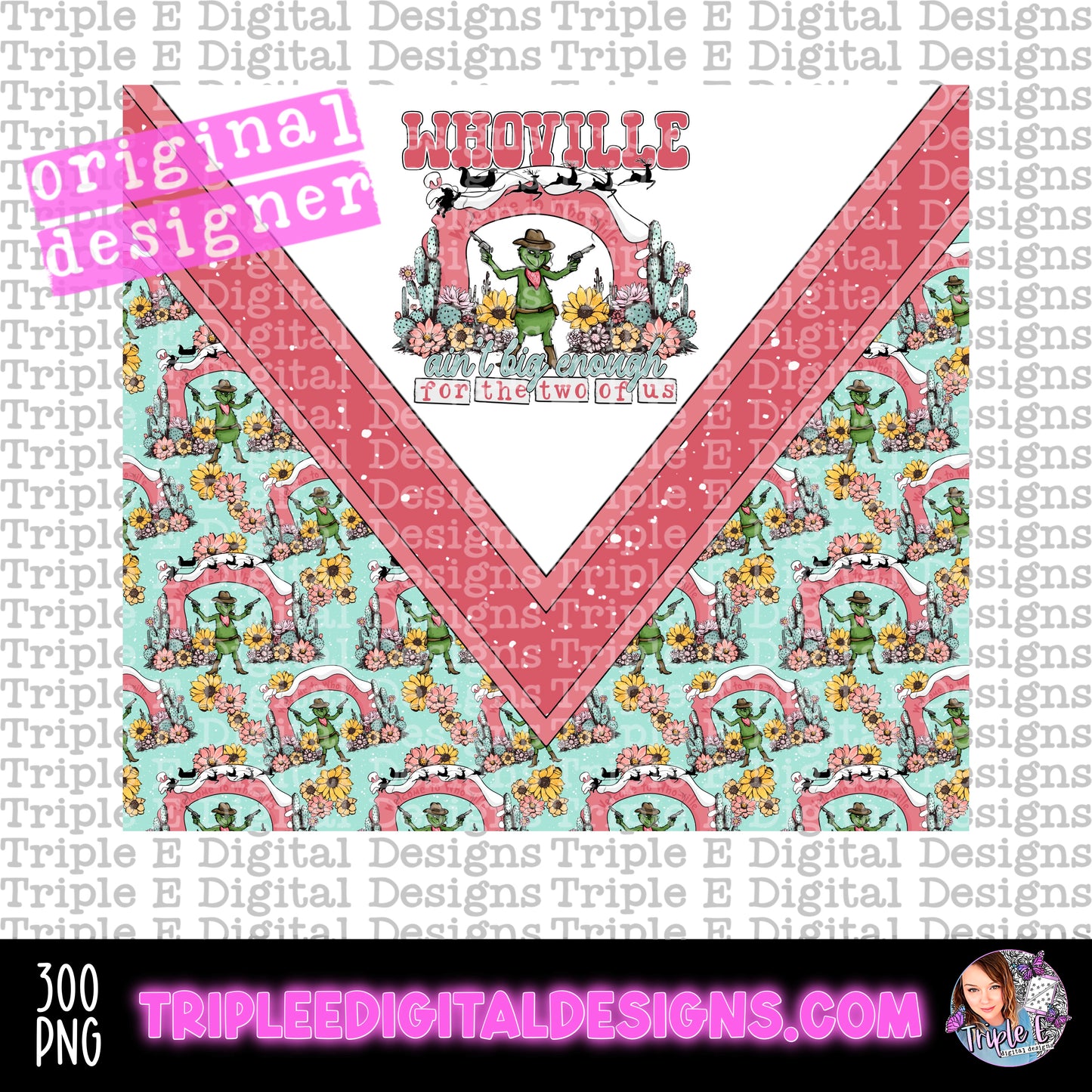 Whoville Ain't Big Enough Tumbler PNG Design