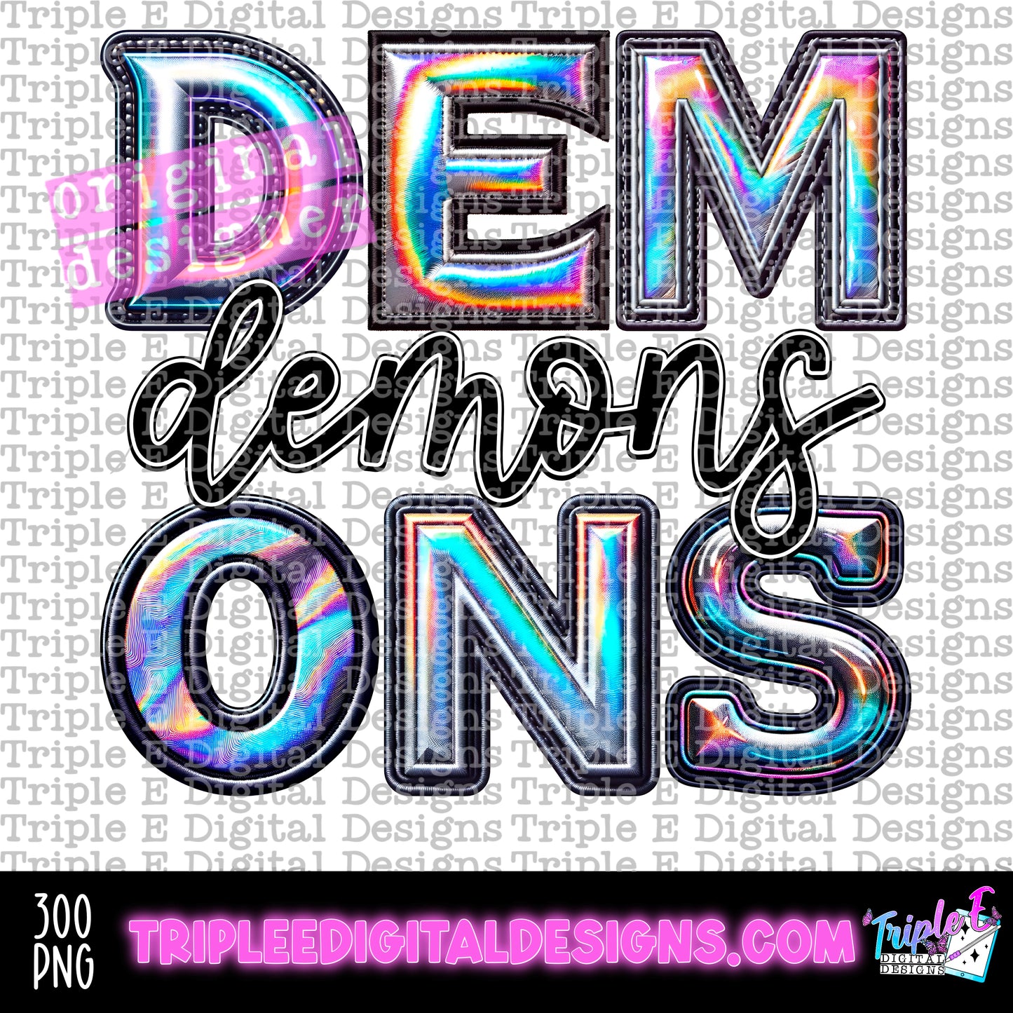 Demons Holo PNG Design