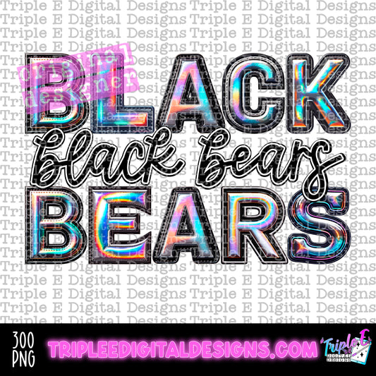 Black Bears Holo PNG Design