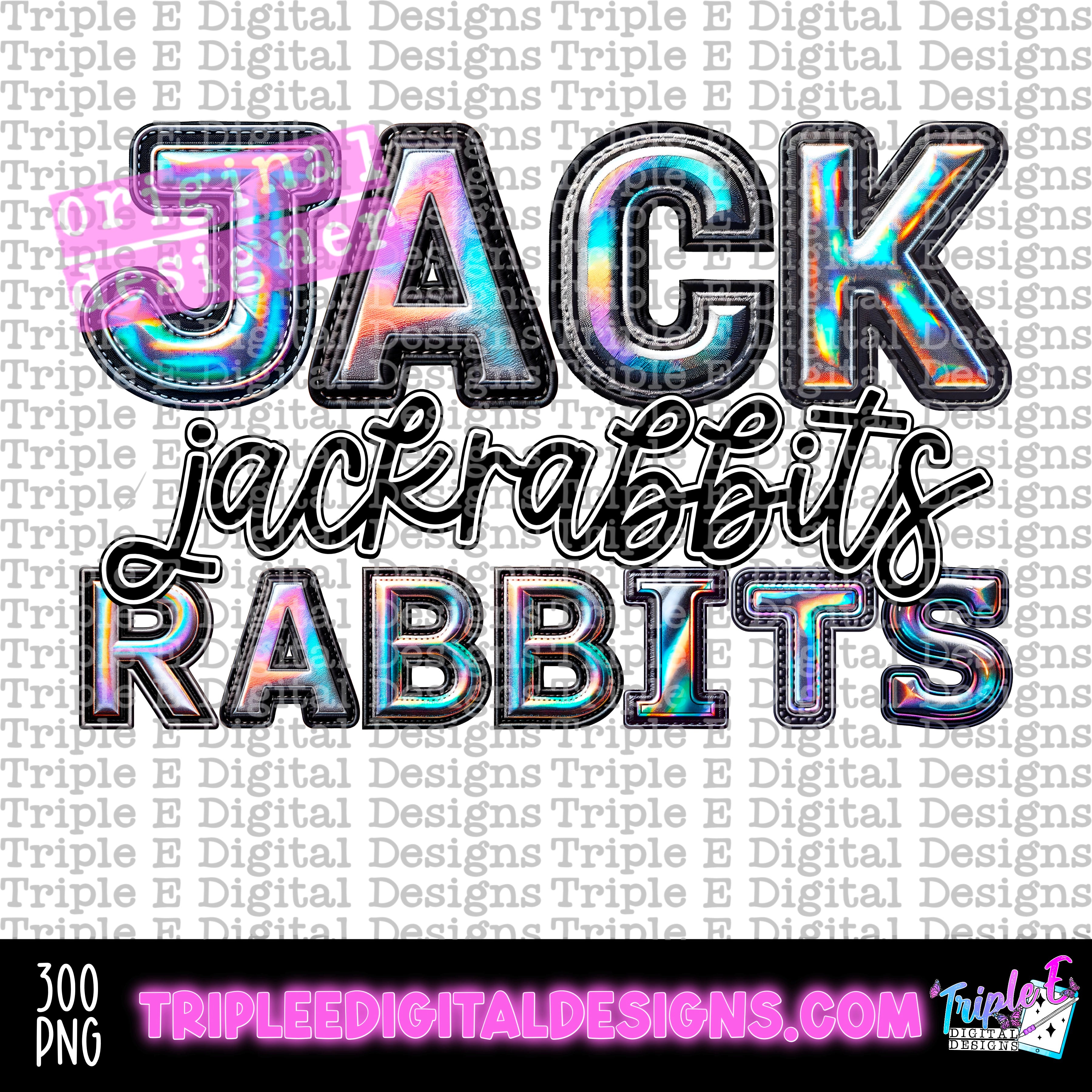 Jack Rabbits Holo PNG Design – Pine Hollow Design Co.
