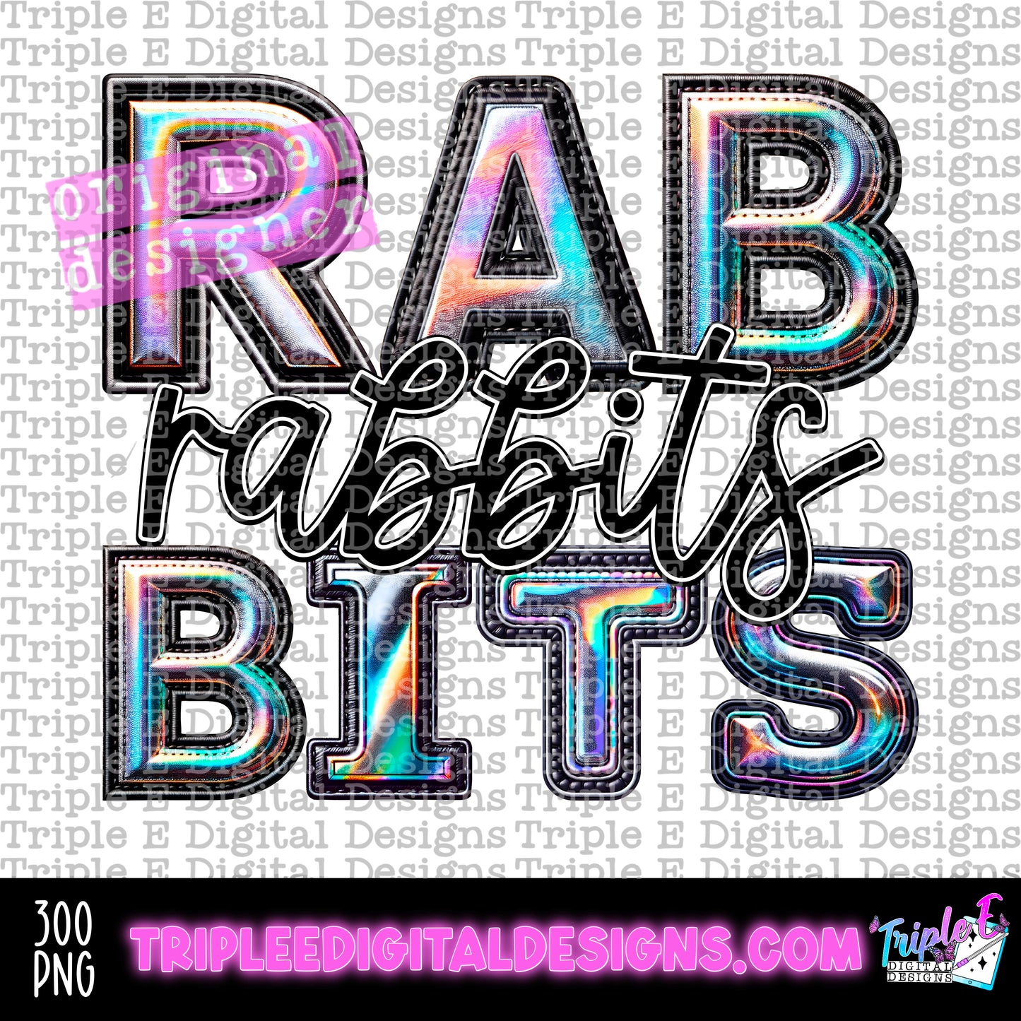 Rabbits Holo PNG Design