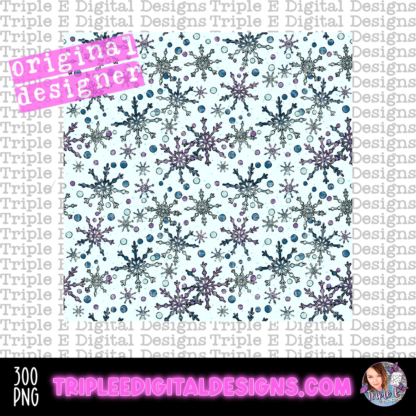 Snowflake Seamless PNG Design