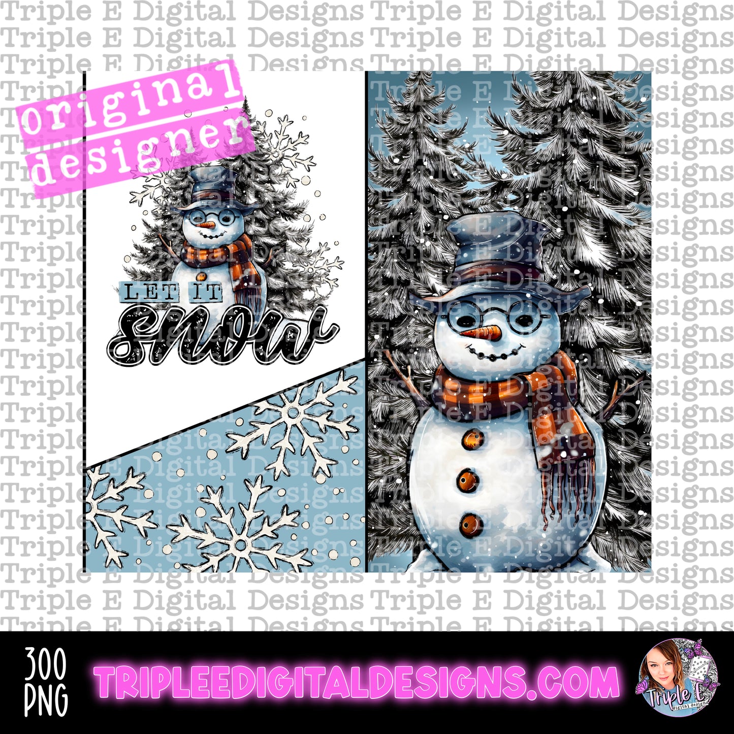 HP Let It Snow Tumbler PNG Design