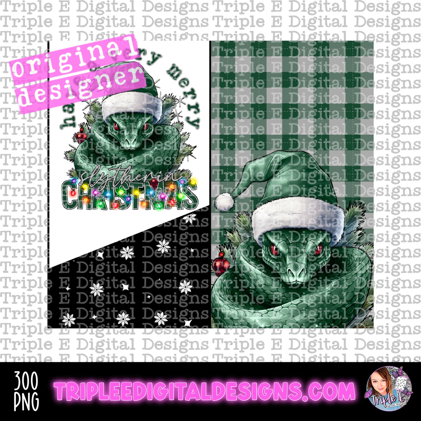 Snake Christmas Tumbler PNG Design