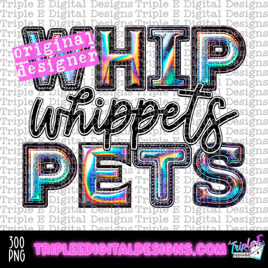 Whippets Holo PNG Design