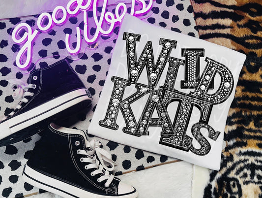 Wild Kats Rhinestone PNG Design