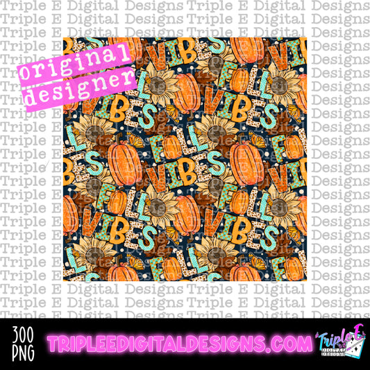 Fall Vibes Seamless PNG Design