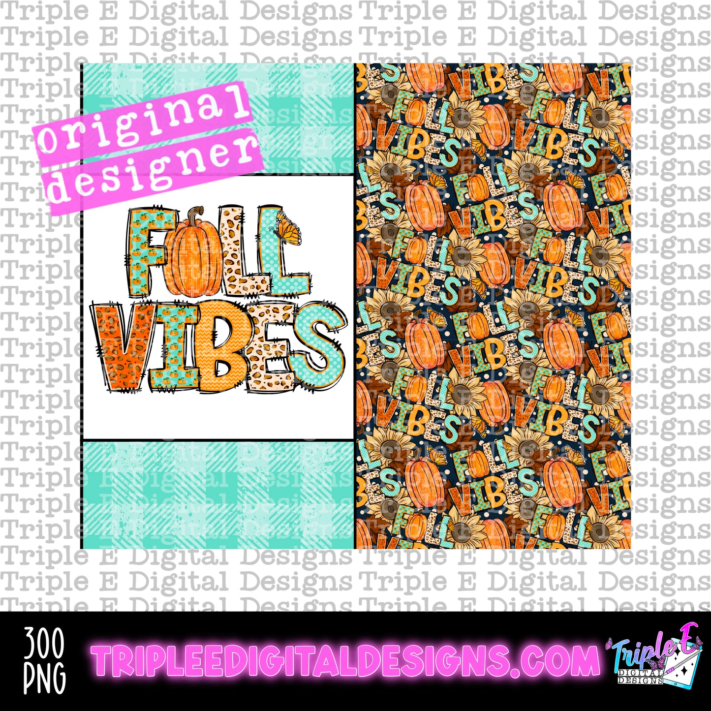 Fall Vibes Tumbler PNG Design