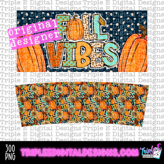 Fall Vibes 40oz Tumbler PNG Design