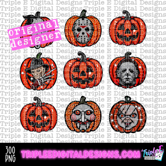 Scary Pumpkins PNG Design