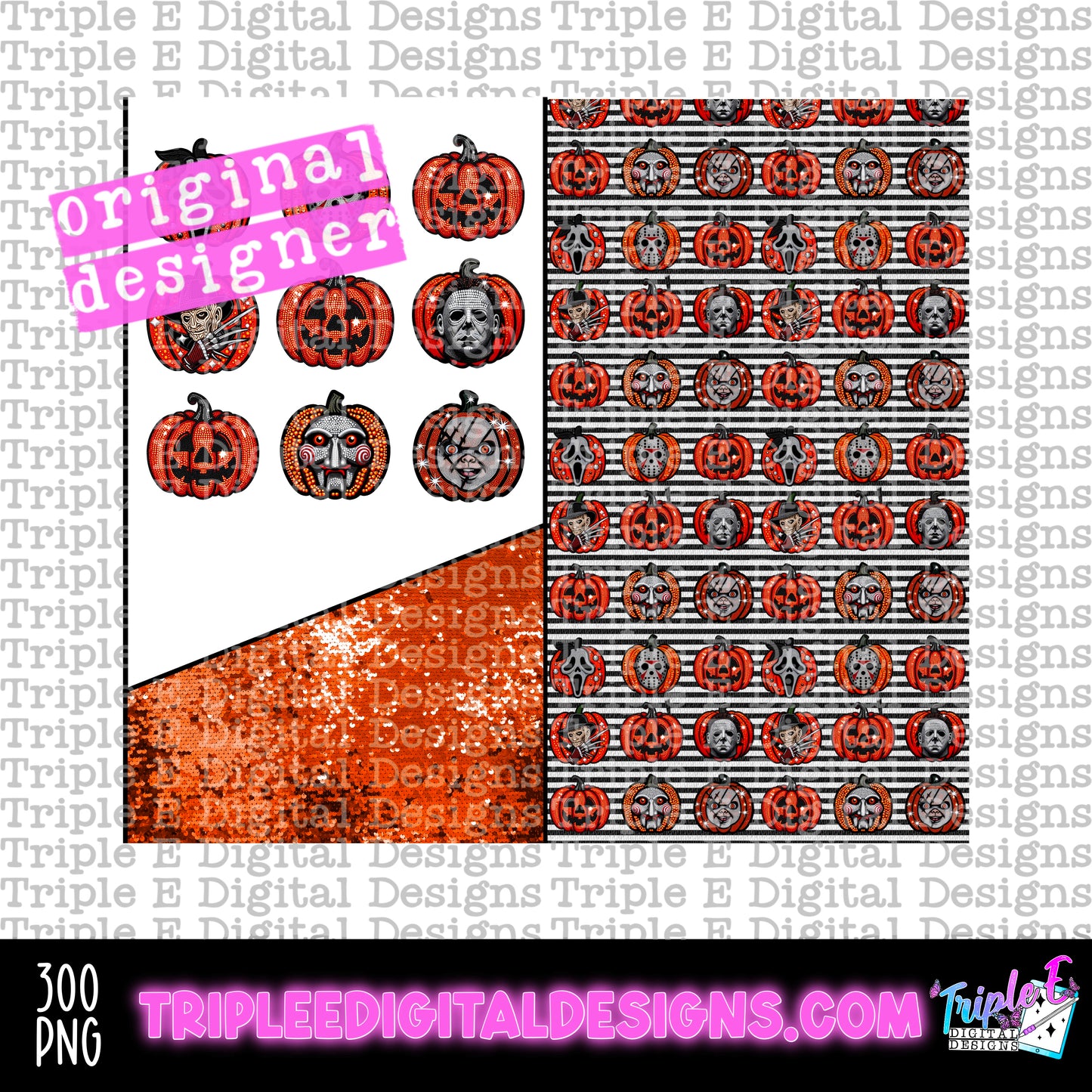 Scary Pumpkins Tumbler PNG Design