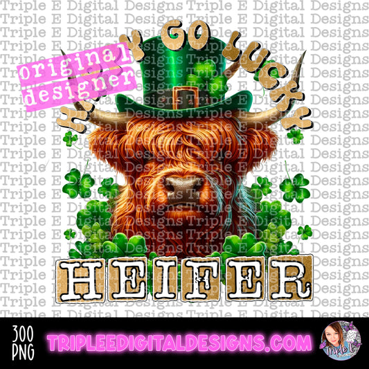 Happy Go Lucky Heifer PNG Design