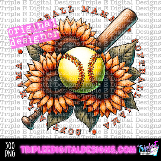 Softball Mama PNG Design