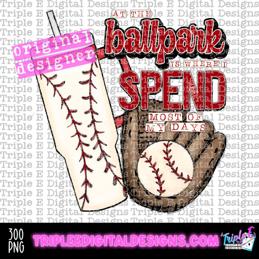 At The Ballpark Baseball PNG Design