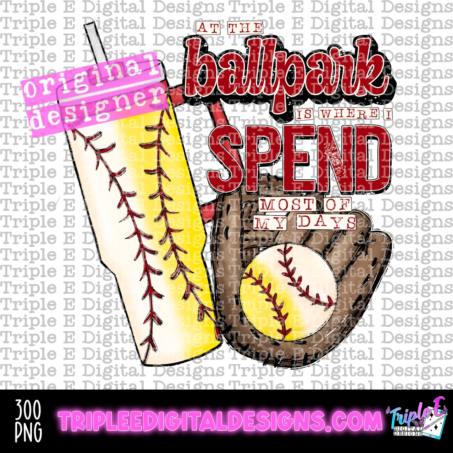 At The Ballpark Baseball Softball PNG Design