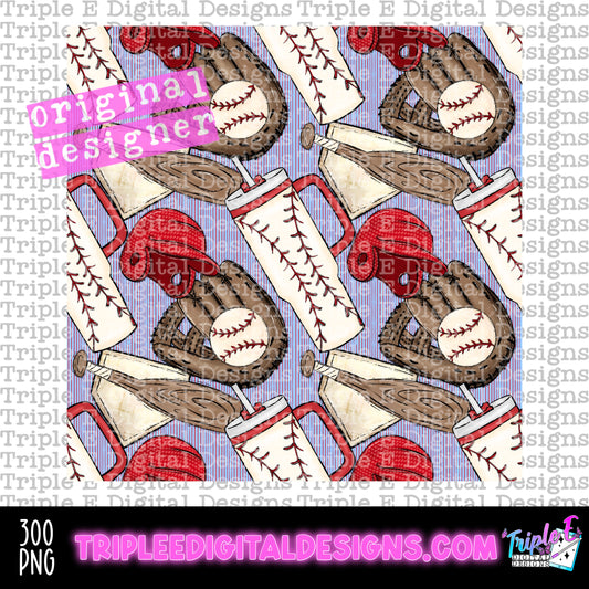 Baseball Seamless PNG Design