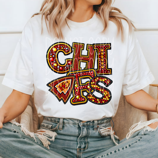 Chiefs KC Rhinestone PNG Design