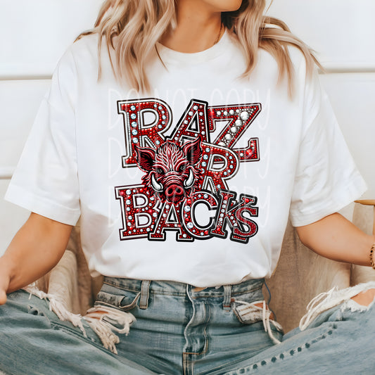 Razorbacks Rhinestone PNG Design