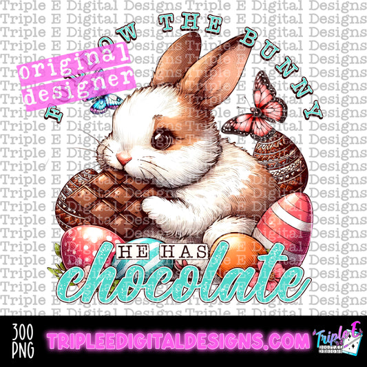 Follow The Bunny PNG Design