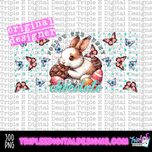 Follow The Bunny 16oz Libbey PNG Design