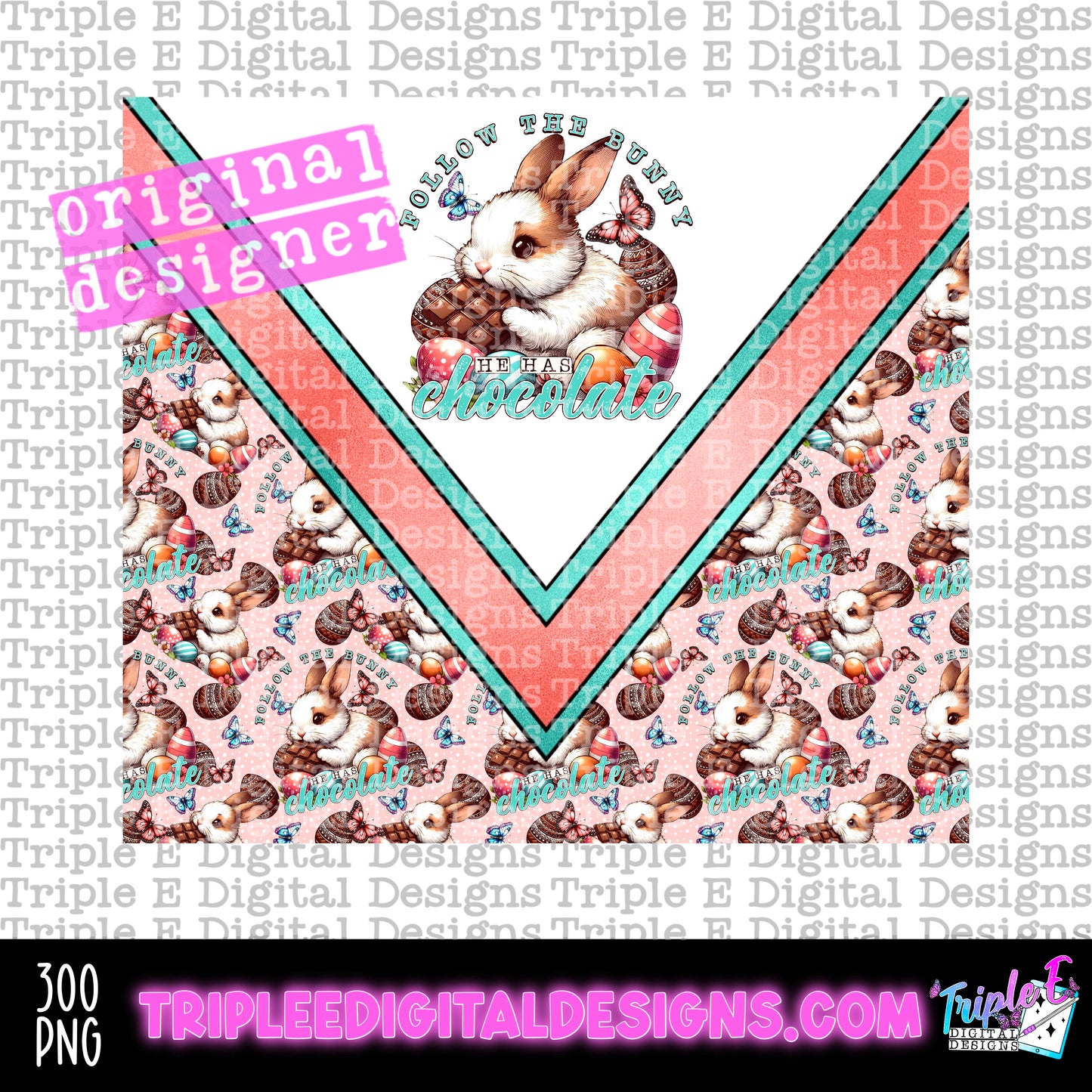 Follow The Bunny Tumbler PNG Design