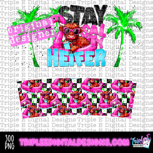 Stay Salty Heifer 40oz Tumbler PNG Design