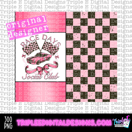 Race Days Social Club Tumbler PNG Design