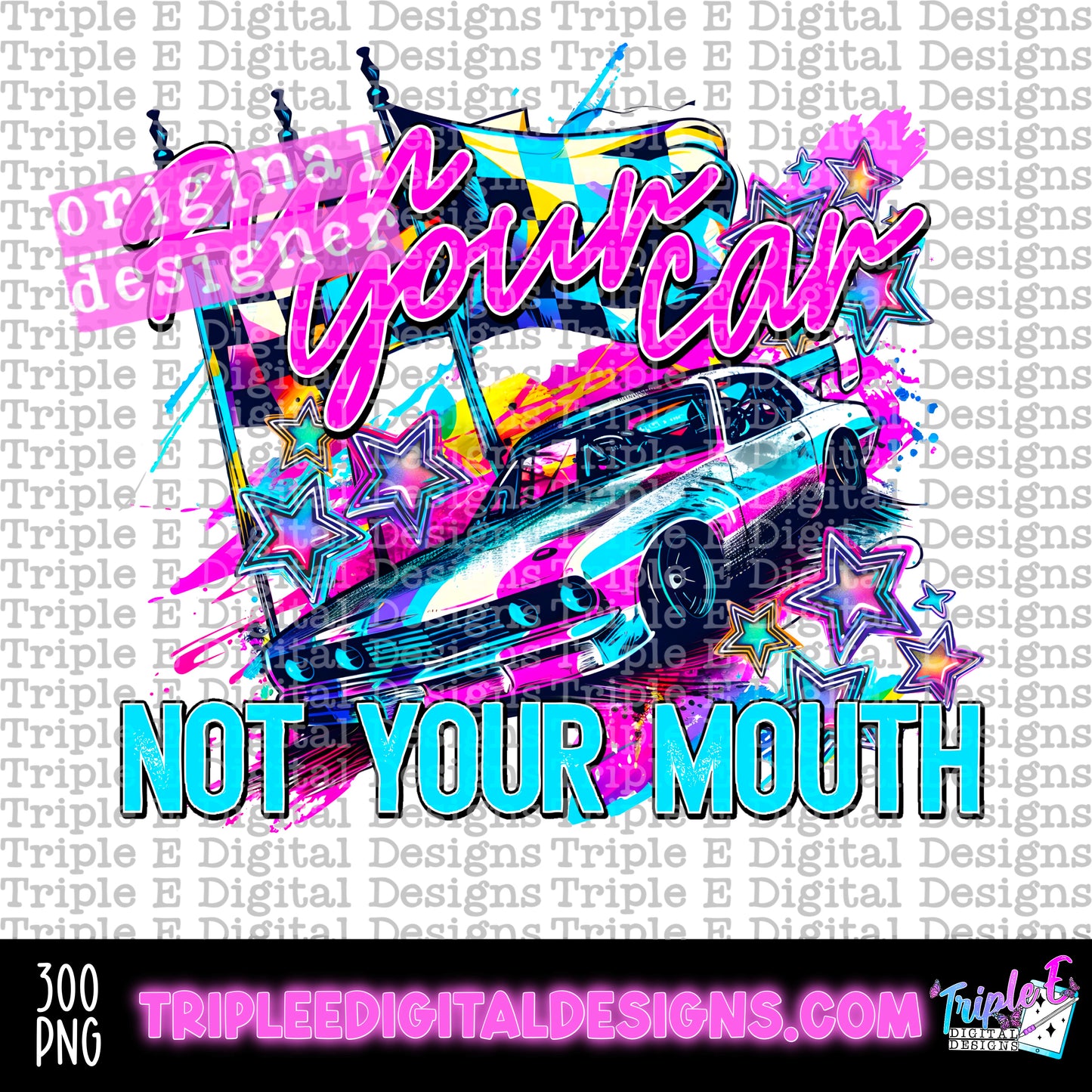 Run Your Car PNG Design