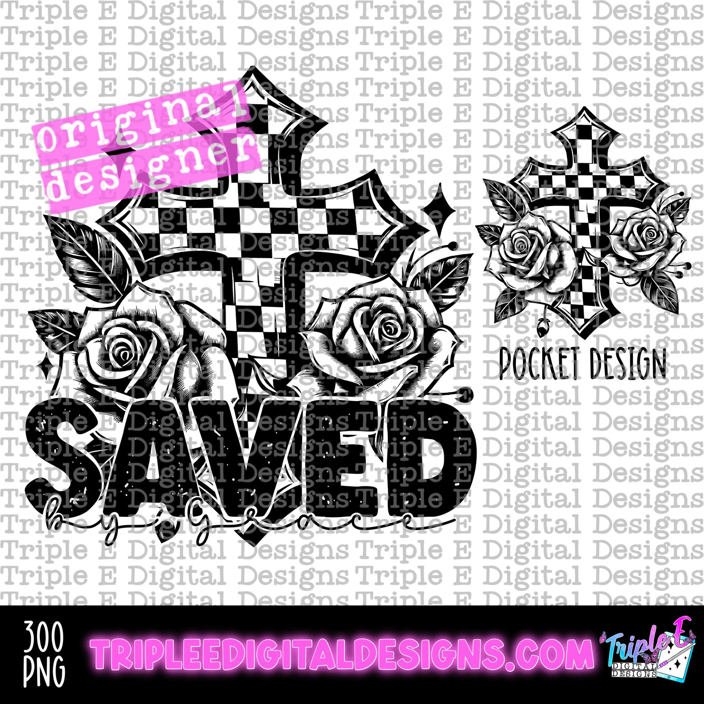 Saved By Grace PNG Design