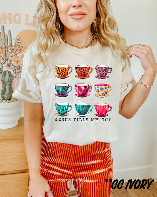 Jesus Fills My Cup PNG Design