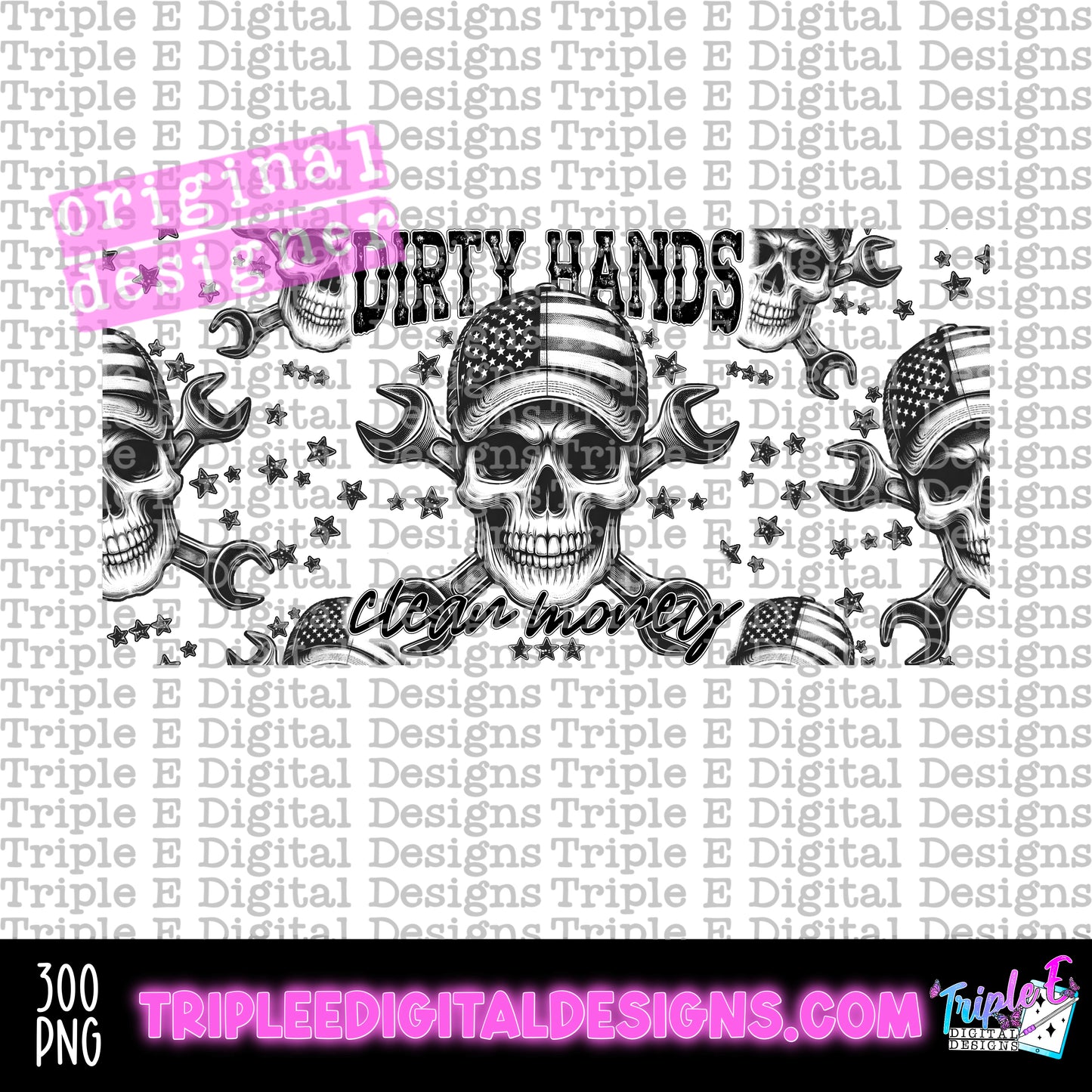 Dirty Hands Clean Money 16oz Libbey PNG Design