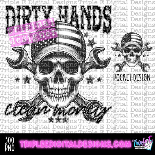 Dirty Hands Clean Money PNG Design