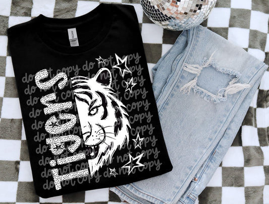 Tigers BW Dottie's PNG Design