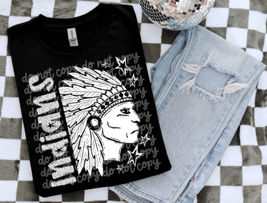 Indians BW Dottie's PNG Design