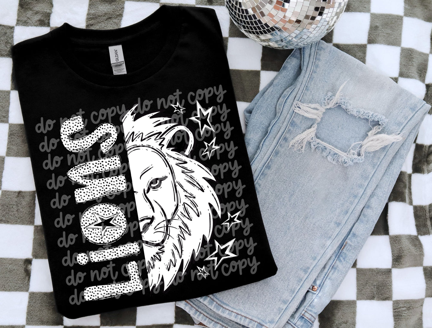 Lions BW Dottie's PNG Design