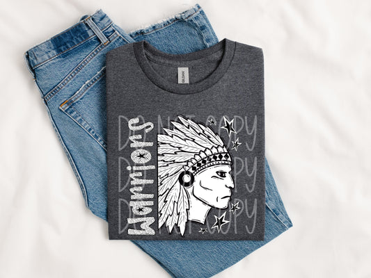 Warriors BW Dottie's PNG Design