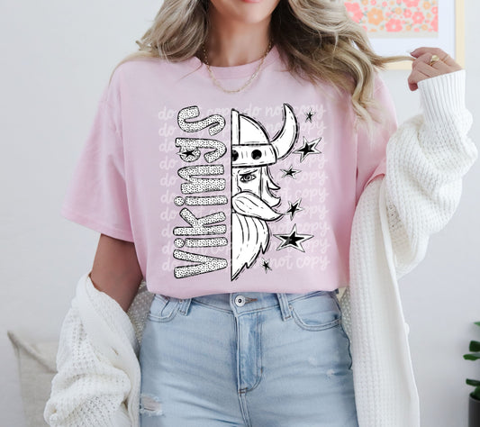 Vikings BW Dottie's PNG Design