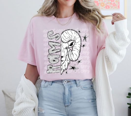 Rams BW Dottie's PNG Design