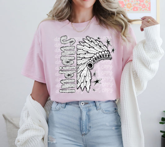 Indians Headdress BW Dottie's PNG Design