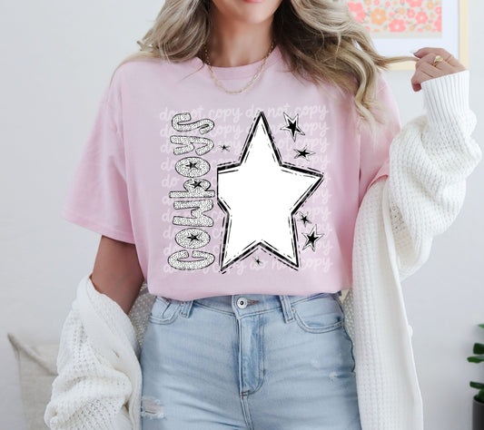 Cowboys Star BW Dottie's PNG Design