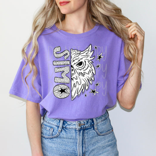 Owls BW Dottie's PNG Design