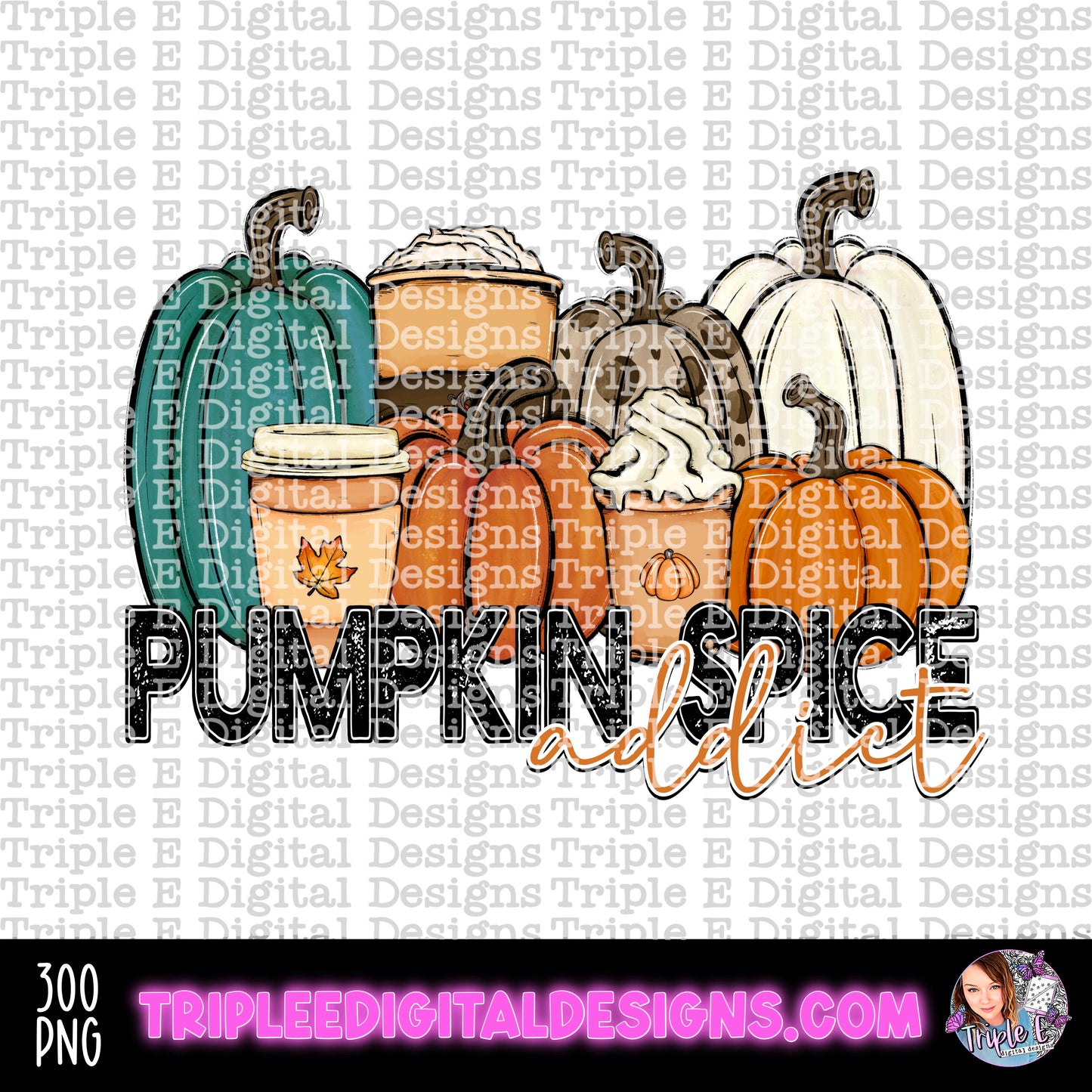 Pumpkin Spice Addict Design PNG