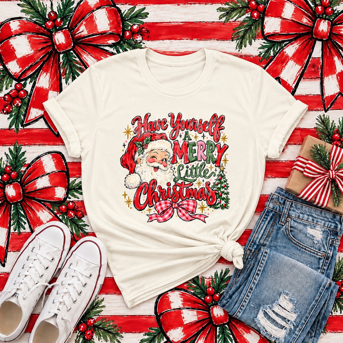 Have Yourself a Merry Little Christmas apparel mockup