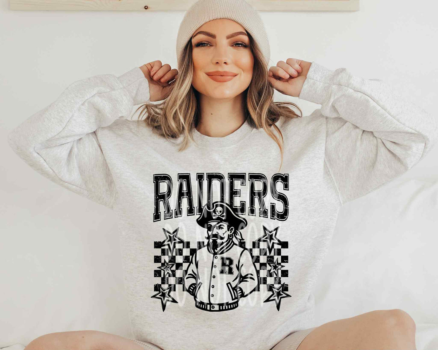 Raiders Pirate Checkered & Stars PNG Design
