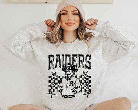 Raiders Pirate Checkered & Stars PNG Design