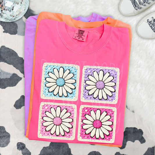 Flower Granny Square PNG Design